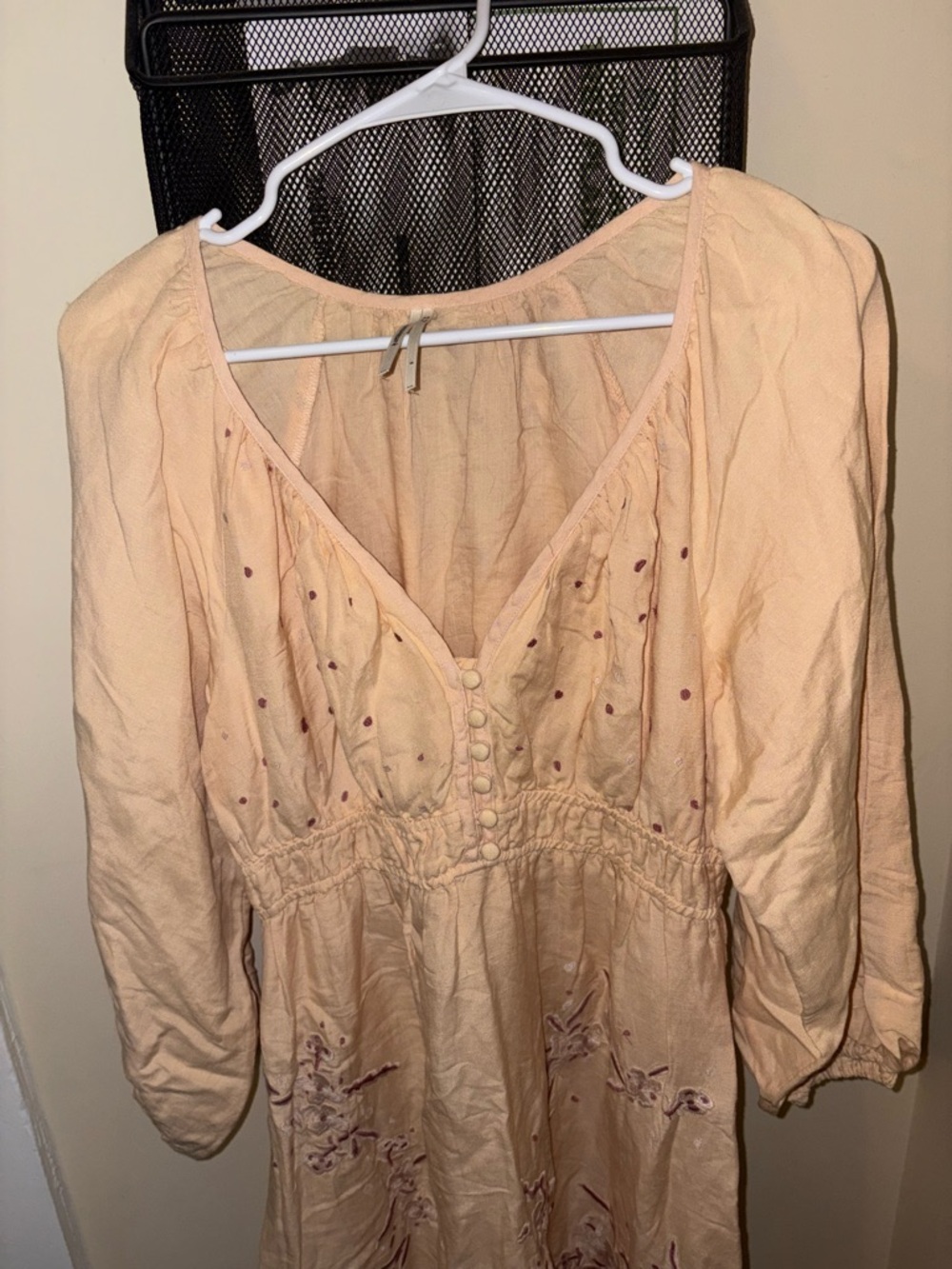BY Anthropologie Peach Embroidered Maxi Dress - Picture 2 of 8
